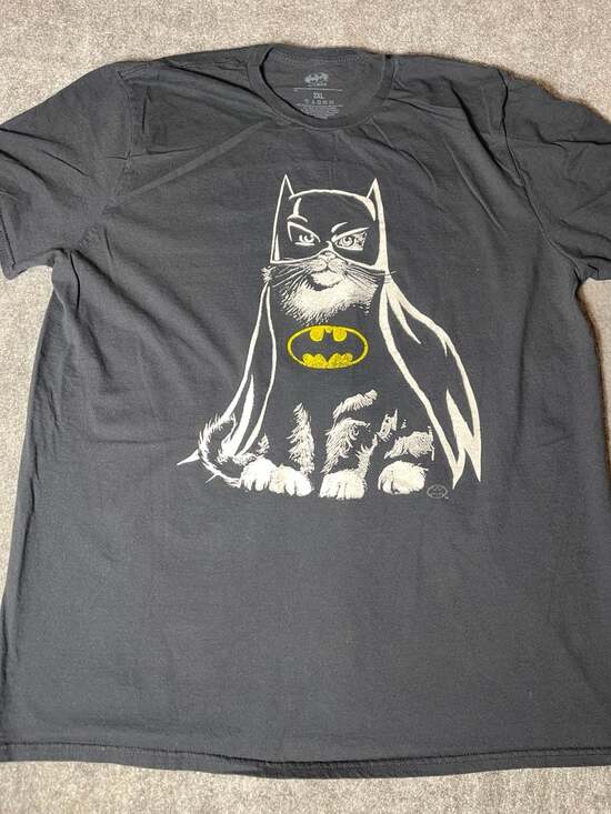 Batman Other - Batman Bat Cat Graphic T-Shirt Black 2XL